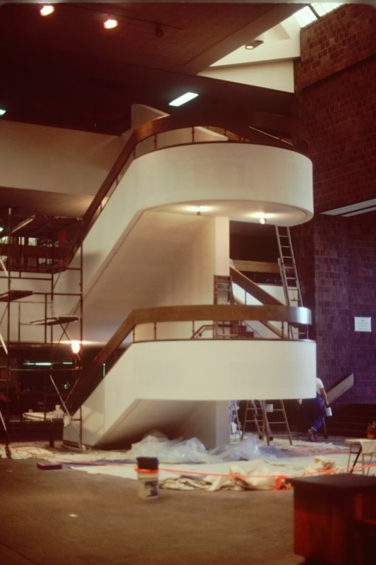 Completed staircase, interior, GCC Batavia Forum