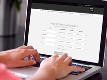student using computer to find course materials