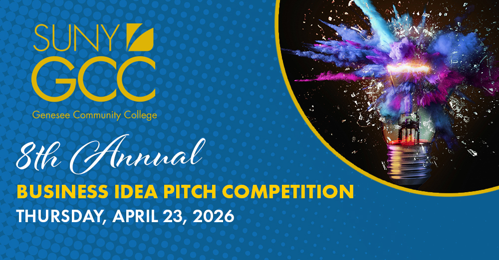 Graphic of color explosion that says next to it 8th Annual Business Idea Pitch Competition