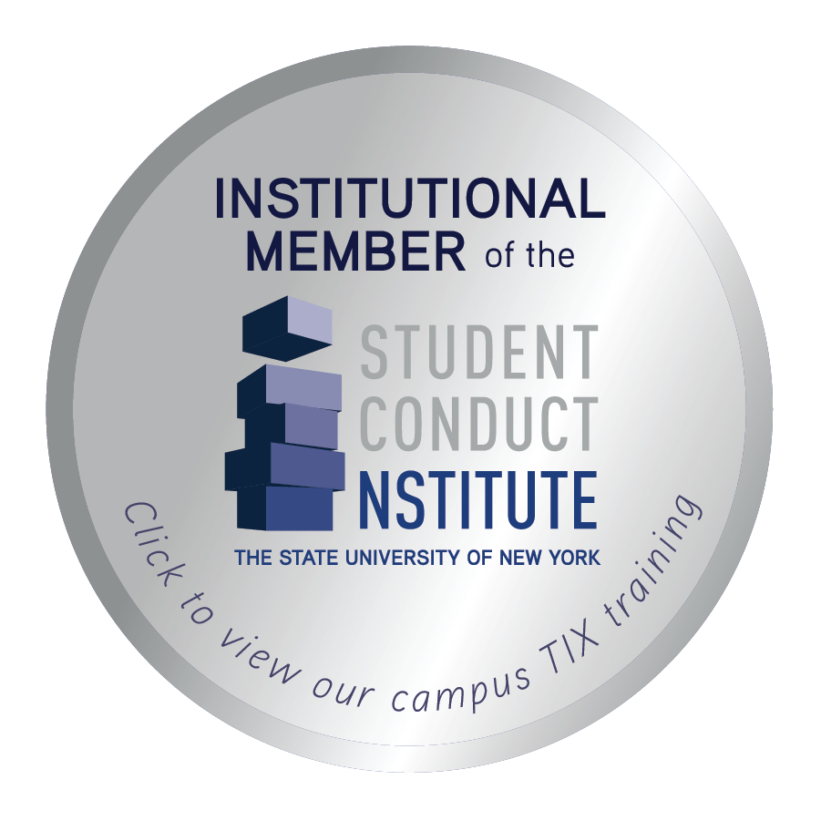 Institutional Member of the Student Conduct Institute of the State University of New York; Click to view our campus TIX training