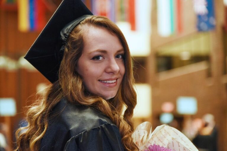 Female graduate during commencement