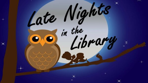 Late nights in the library graphic